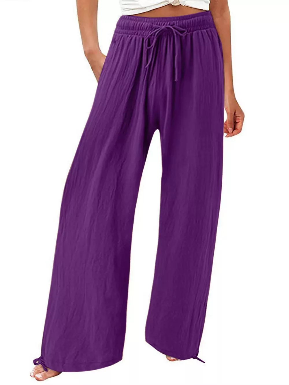 Full Size Wide Leg Pants with Drawstring Waist Plus Size, image 12