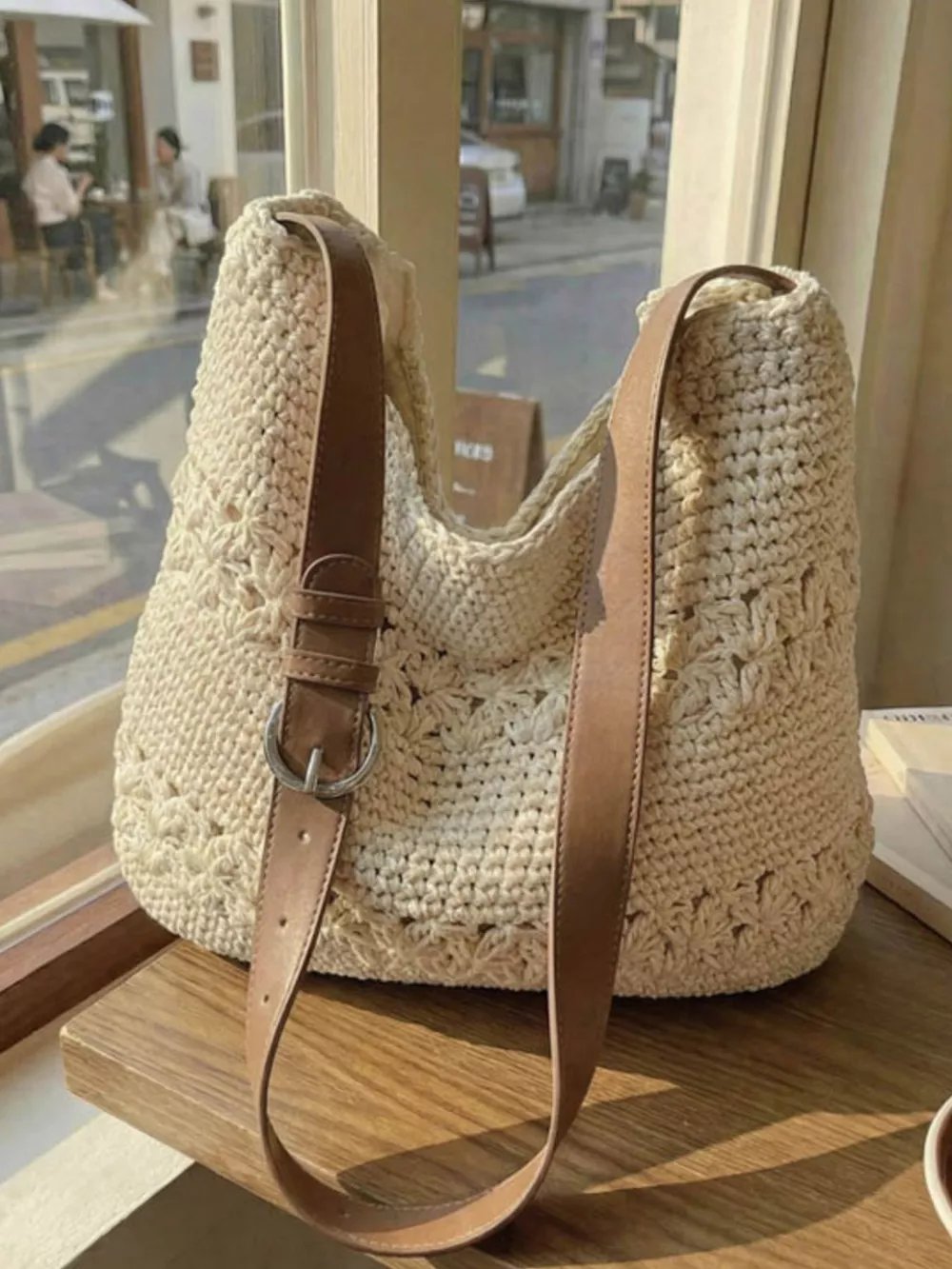 Crochet Knit Shoulder Bag, image 8