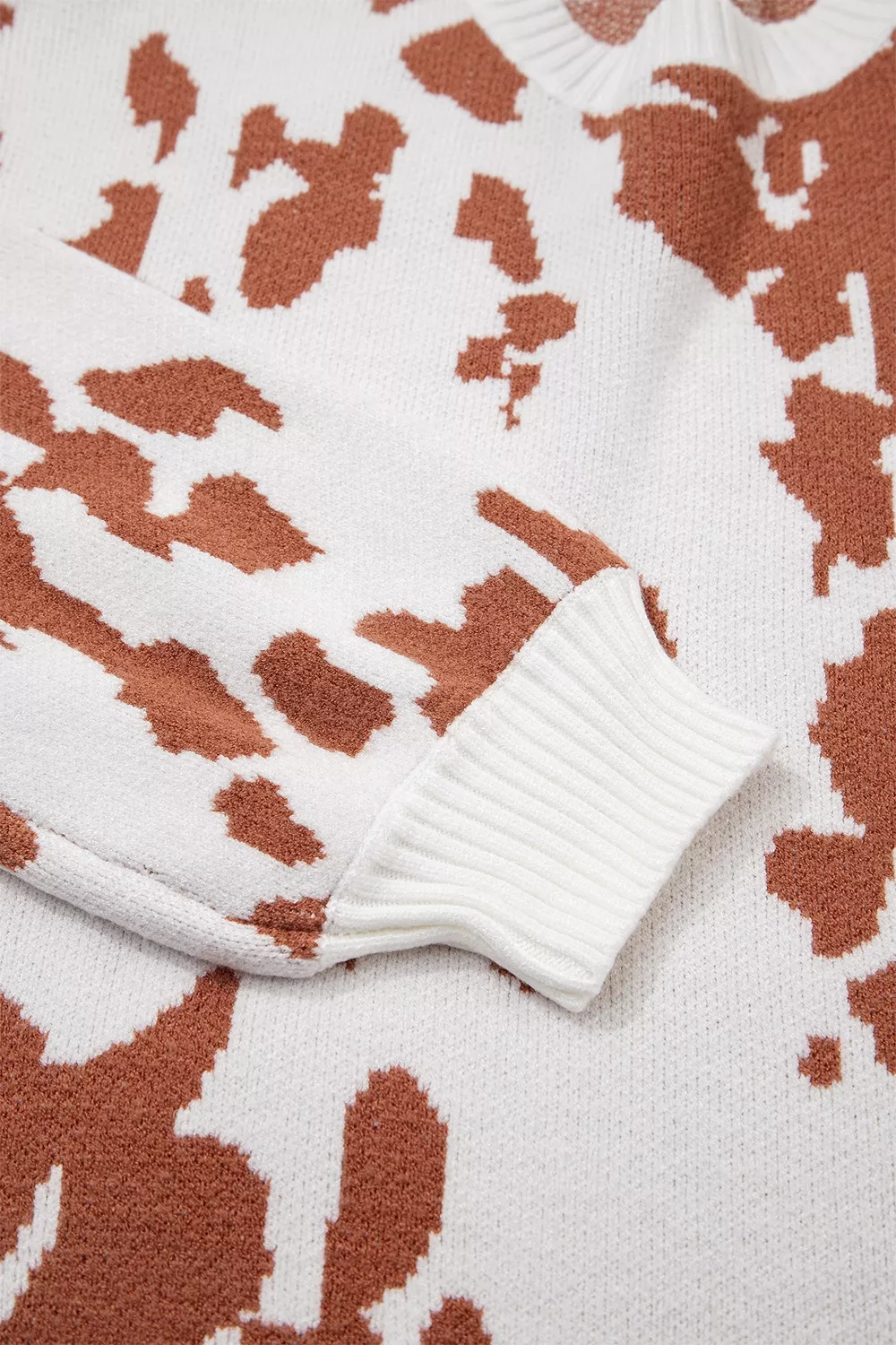 Abstract Print Drop Shoulder Long Sleeve Round Neck Sweater, image 10