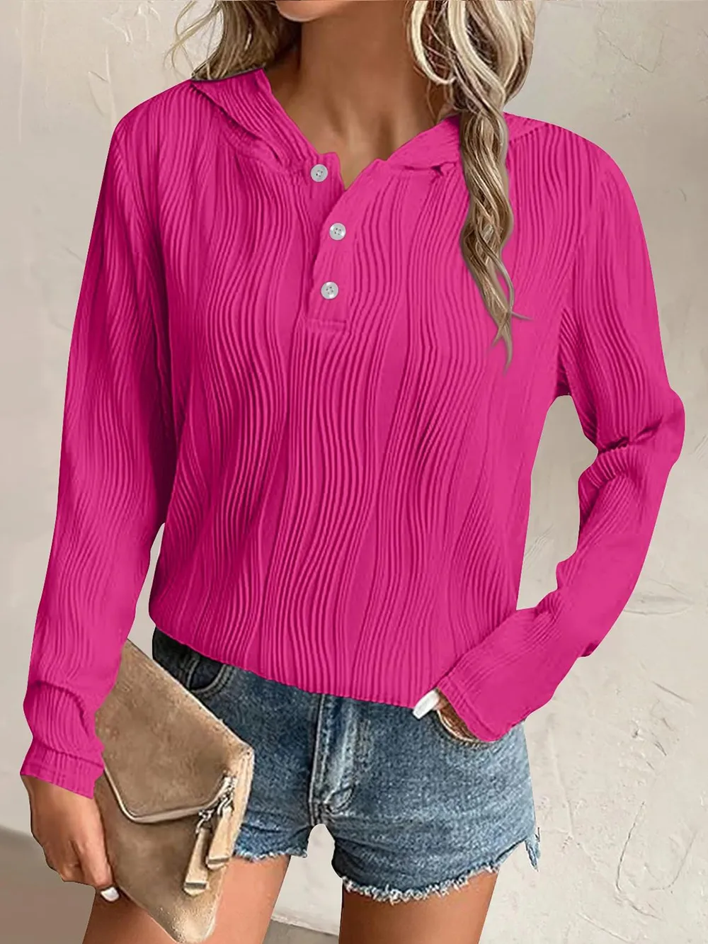 Textured Long Sleeve Hoodie, image 26