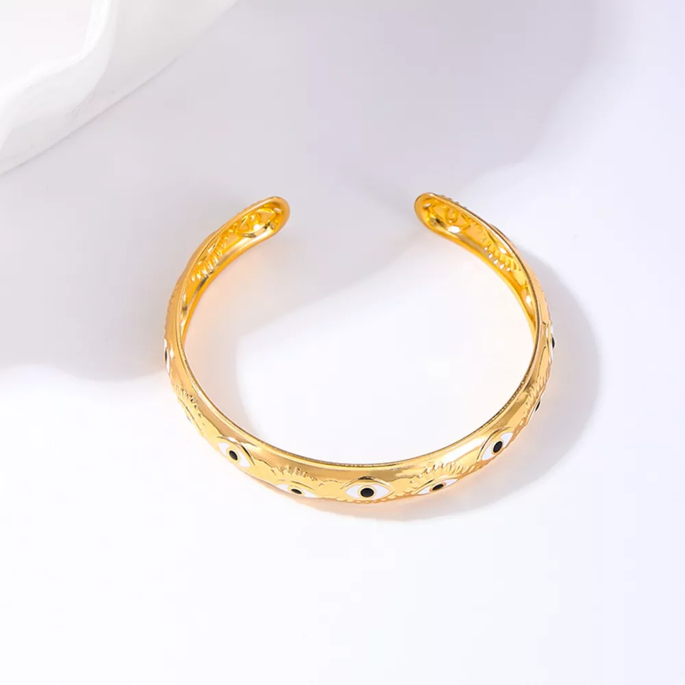 Evil Eye Open Bangle Bracelet, image 5