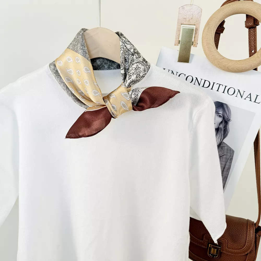 Printed Silk Square Scarf, image 3