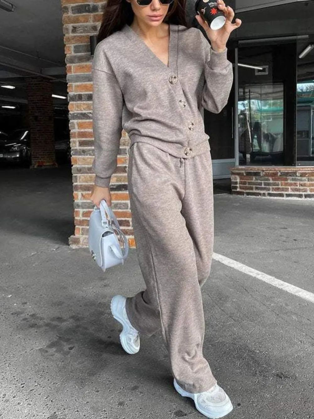 Full Size Button Up Long Sleeve Top and Pants Set, image 10