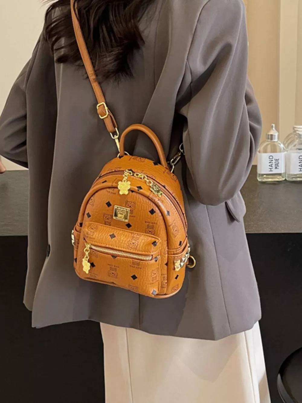 Patterned Mini Backpack Bag, image 5