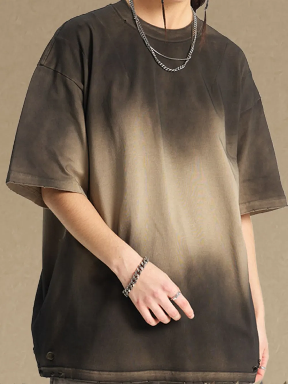Men's Gradient Round Neck Half Sleeve T-Shirt, image 4
