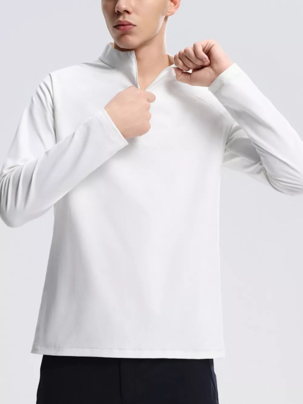 Men's Plus Size Half-Zip Long Sleeve Sweatshirt, image 5