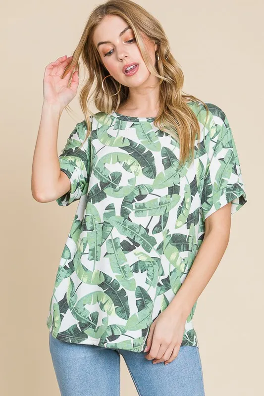 Lightweight Printed Round Neck Short Sleeve T-Shirt, image 3
