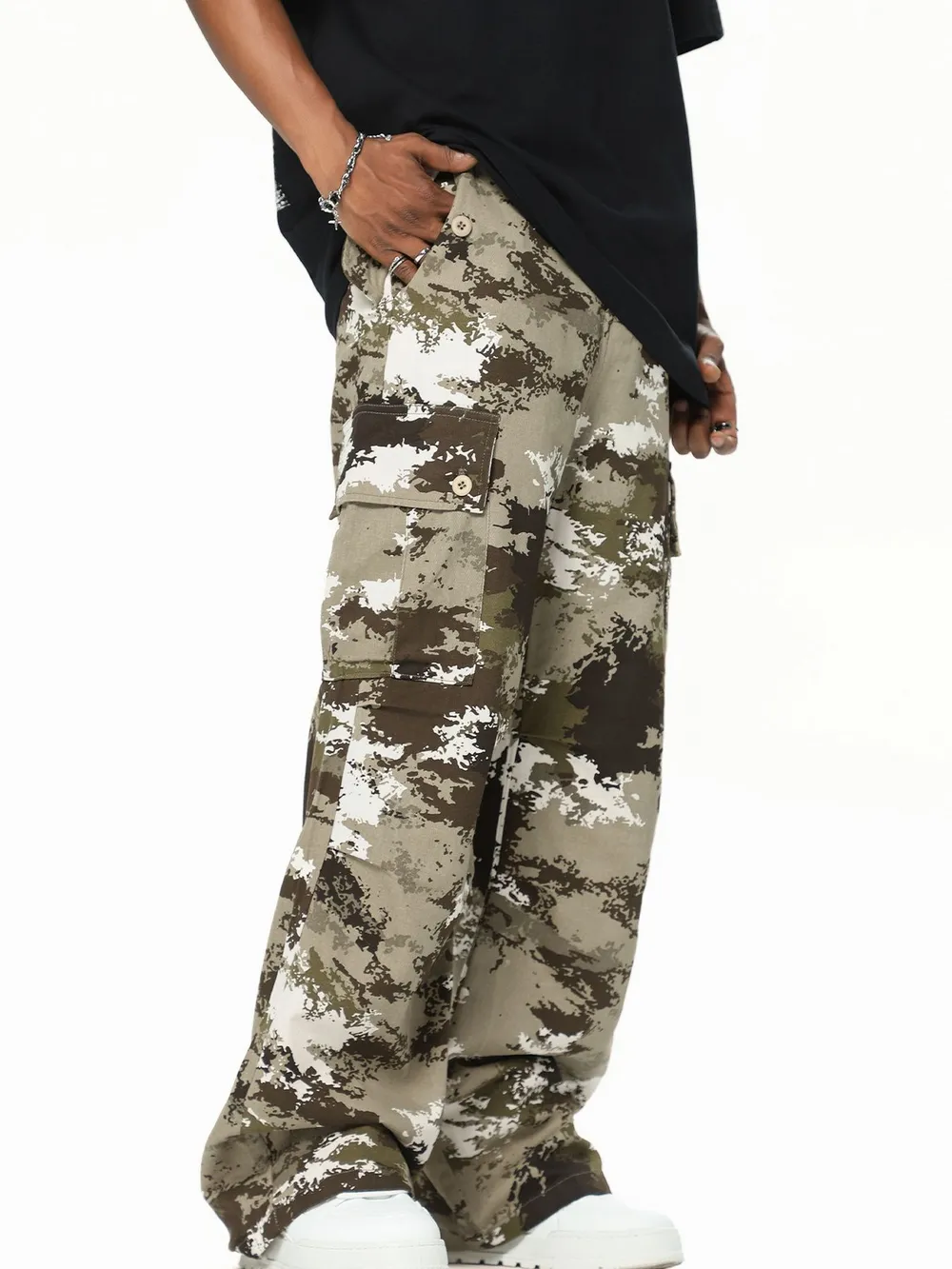 Men's Camouflage Cargo Wide Leg Pants, image 3