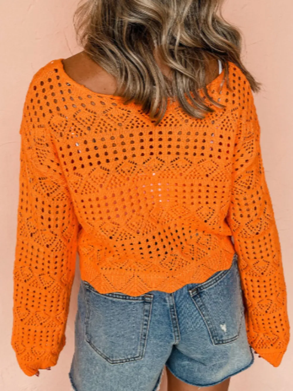 Crochet Boat Neck Knit Cover Up, image 5