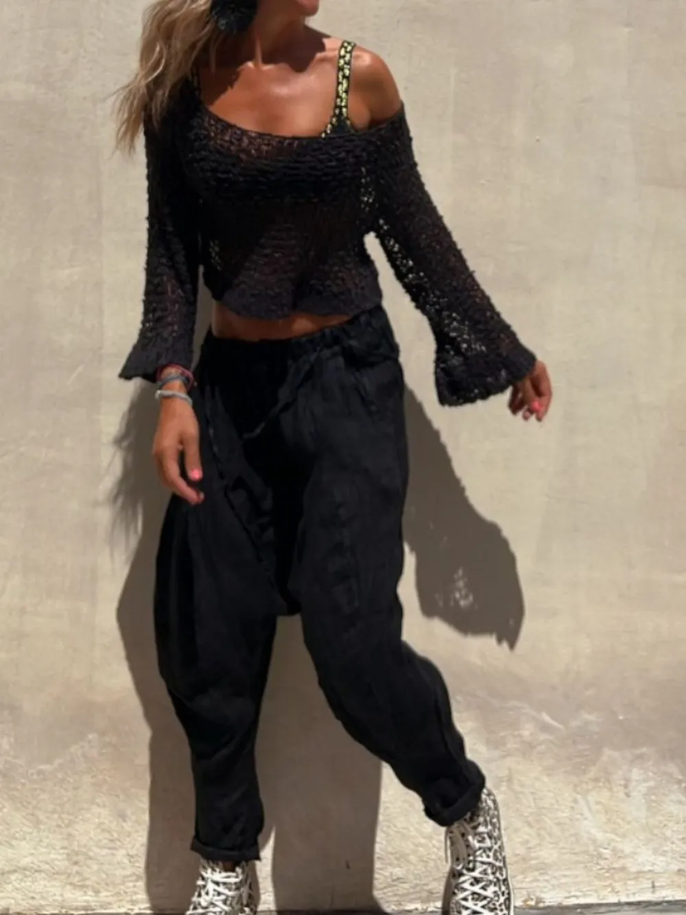 Round Neck Long Sleeve Knit Cover Up, image 8