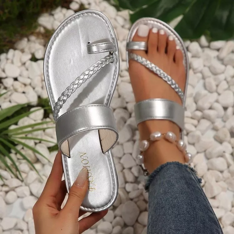 Toe Loop Flats Sandals, image 4