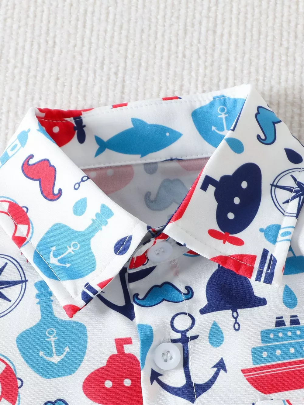 Children's Printed Shirt & Shorts Casual Set, image 8