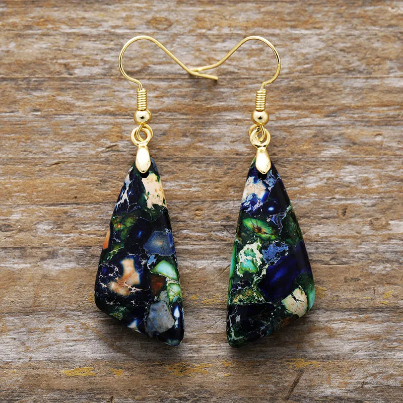 Emperor-Stone Geometric Earrings, image 4