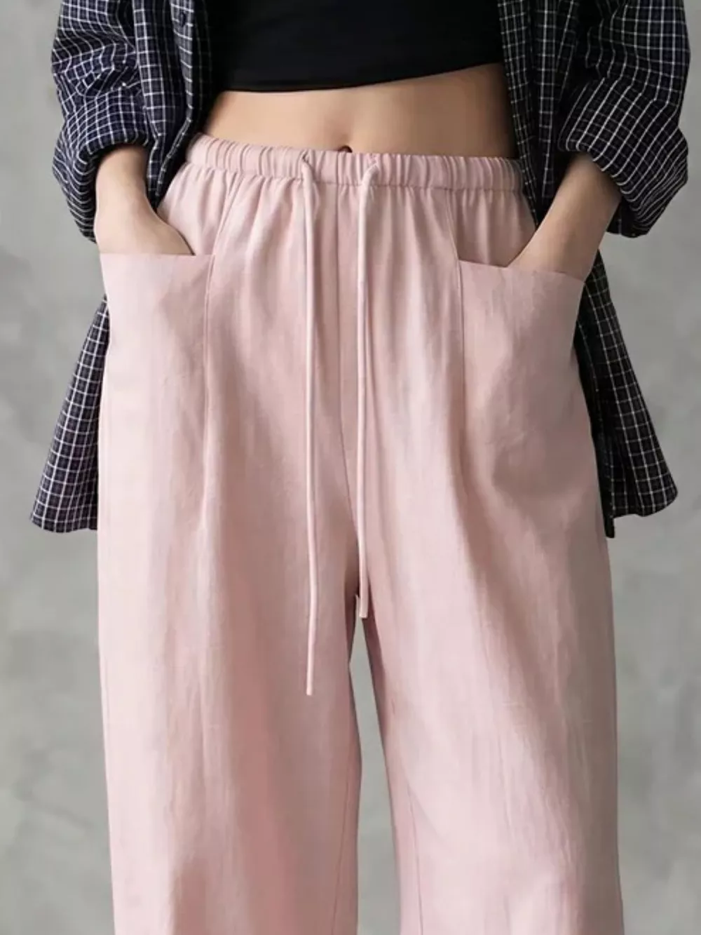 Full Size Drawstring Wide-Leg Casual Pants Plus Size, image 23