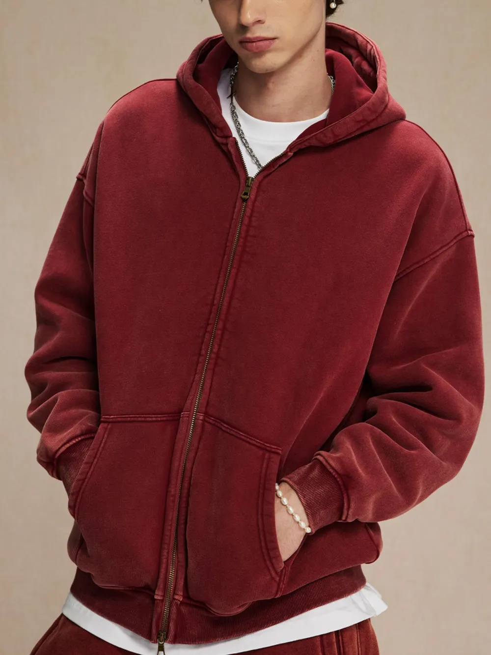 Men's Zip-Up Hoodie with Kangaroo Pocket, image 8