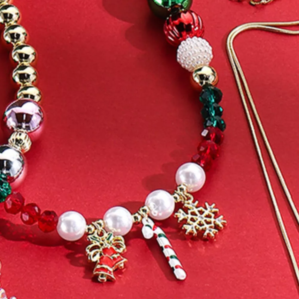 Christmas Acrylic Bead Charm Necklace, image 3