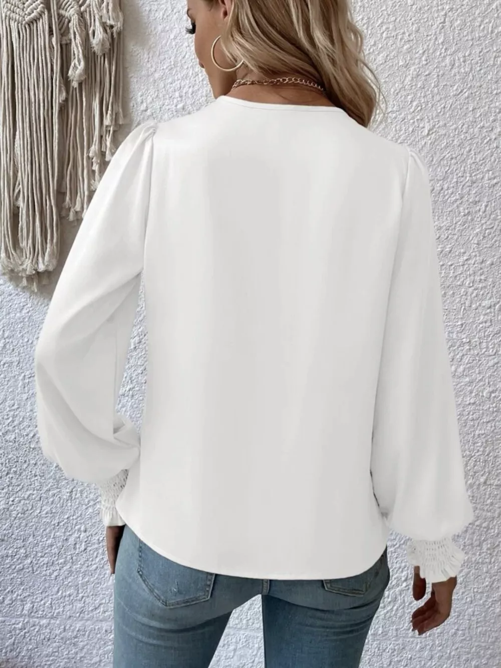 Ruched Surplice Long Sleeve Blouse, image 5