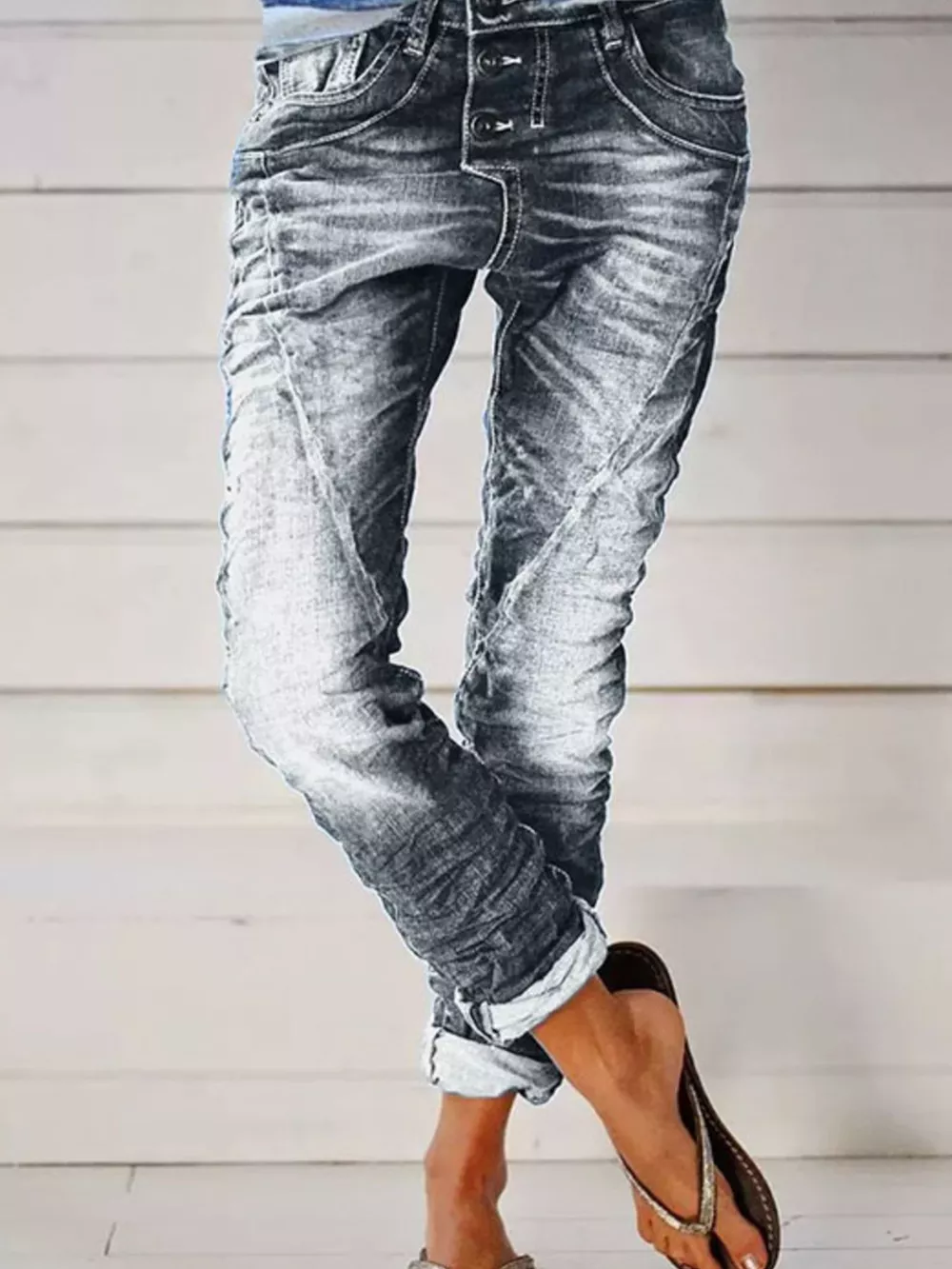 Full Size Washed Button-Fly Jeans Plus Size, image 10