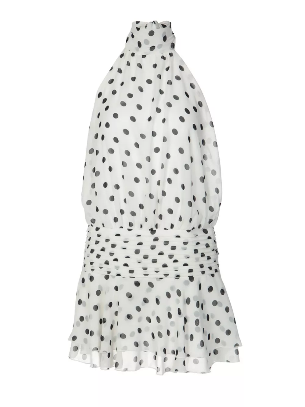 Polka Dot Halter Neck Ruffle Dress, image 10