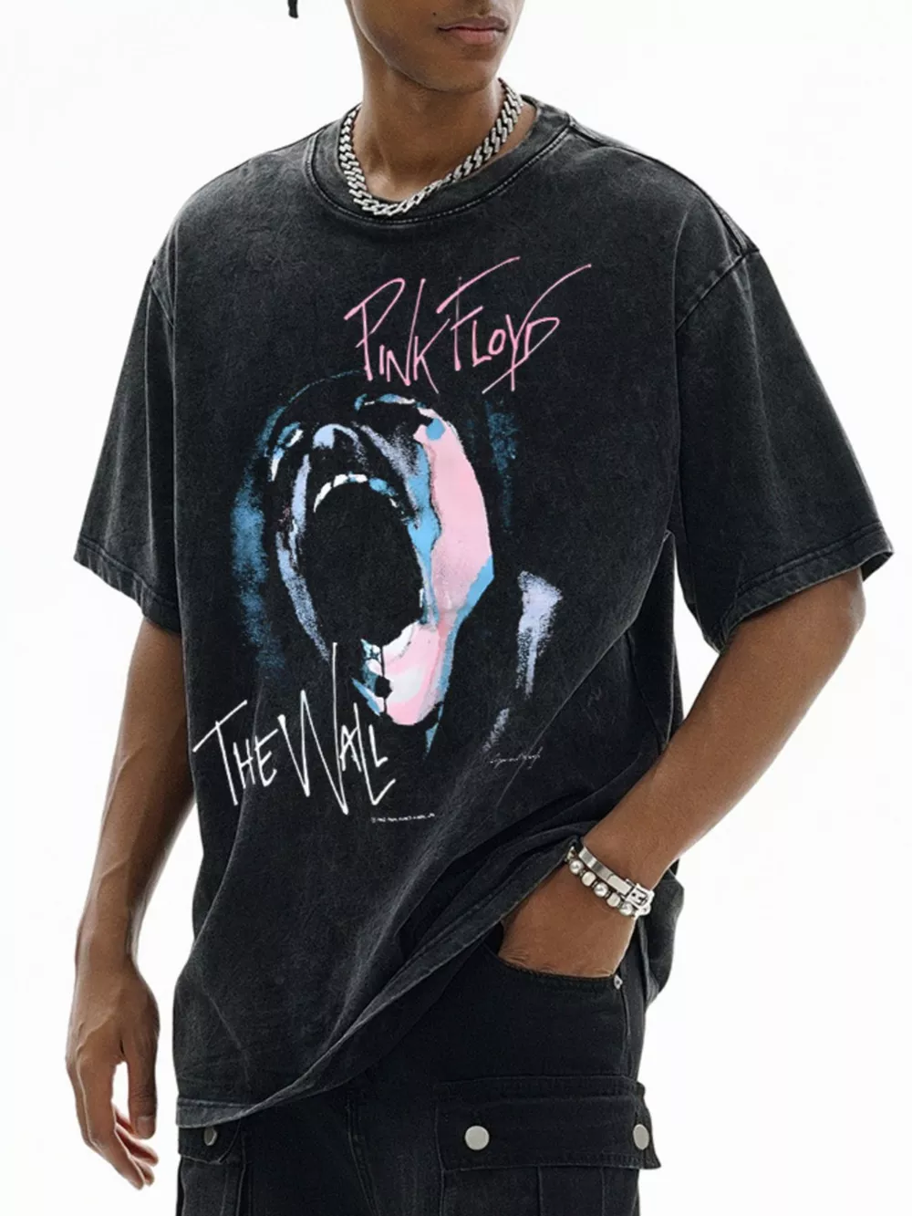 Men's Graphic Short Sleeve Oversized Washed T-Shirt, image 3