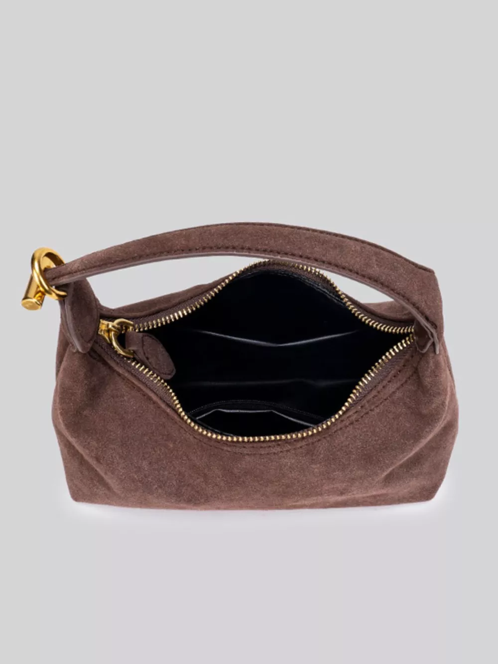 Minimalist Suede Crossbody Bag with Top Handle, image 14