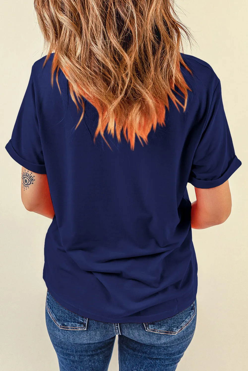 Letter Round Neck Short Sleeve T-Shirt, image 5