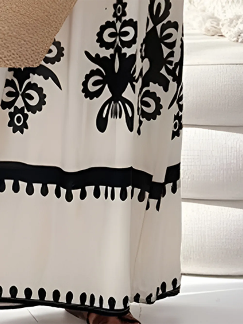 Printed Spaghetti Strap Sleeveless Maxi Dress, image 9