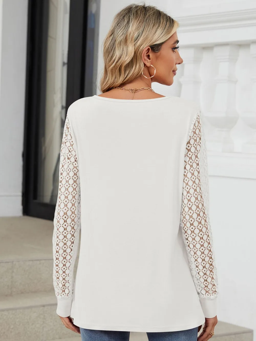 Cutout Round Neck Long Sleeve T-Shirt, image 17