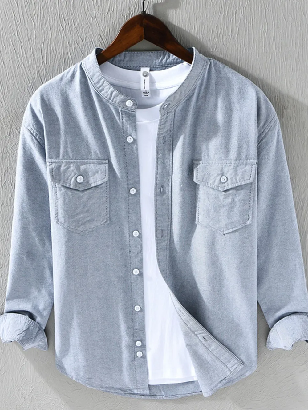 Men's Button Up Long Sleeve Shirt, image 2