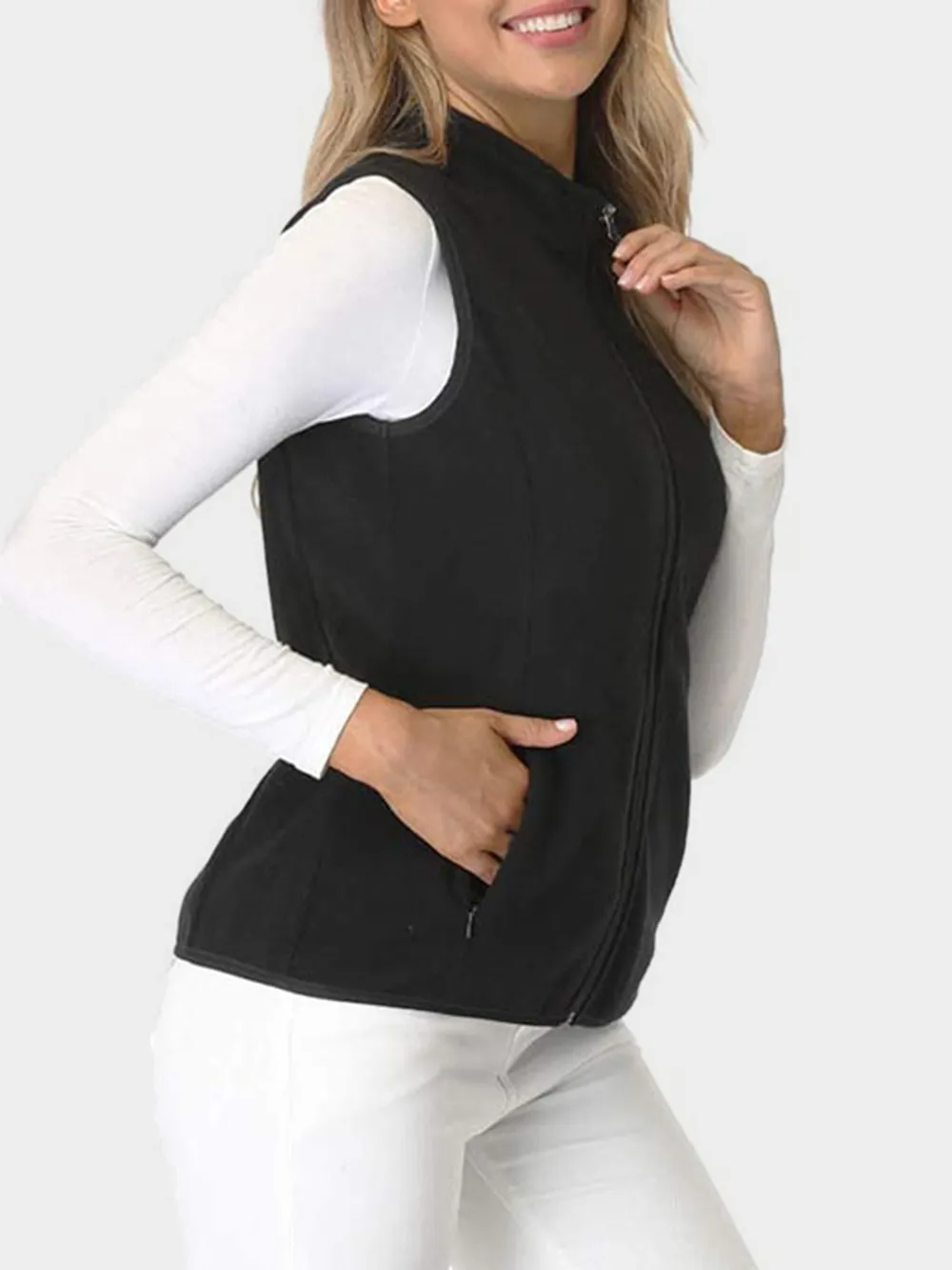 Zip Up Turtleneck Vest with Pockets, image 8