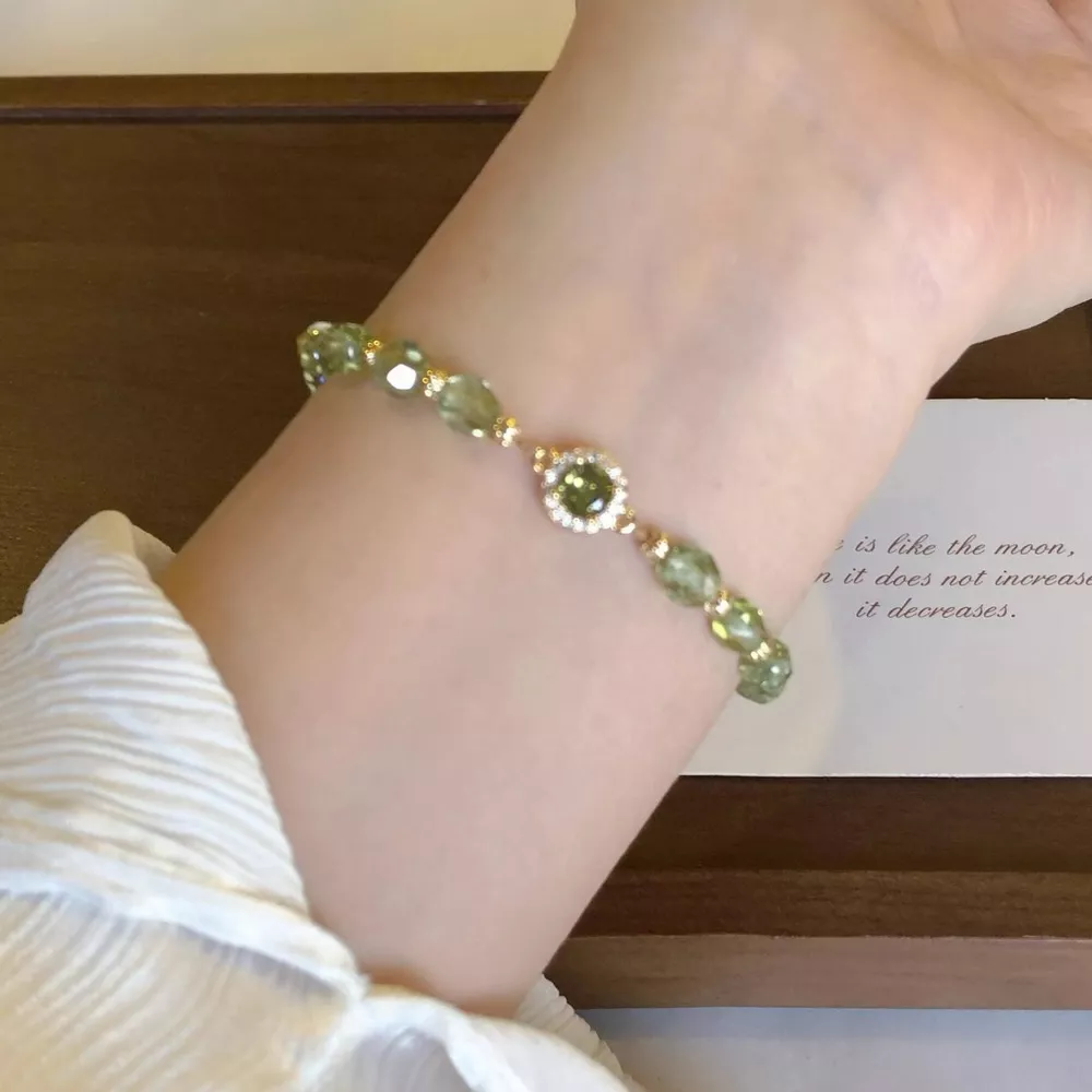 18K Gold-Plated Zircon Bead Bracelet, image 5