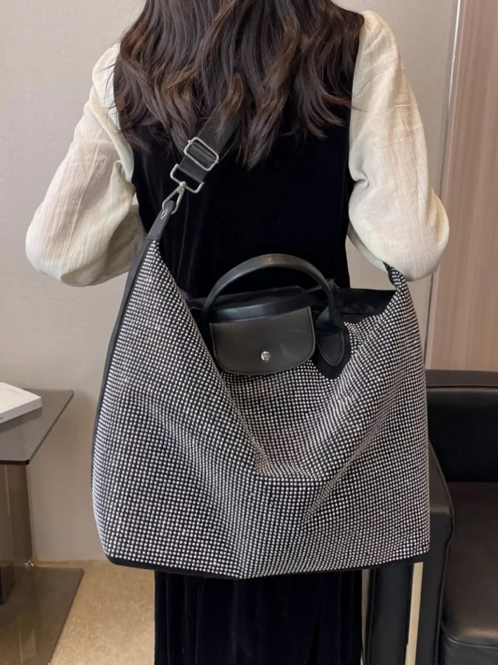 Rhinestone Embellished Crossbody Bag, image 8