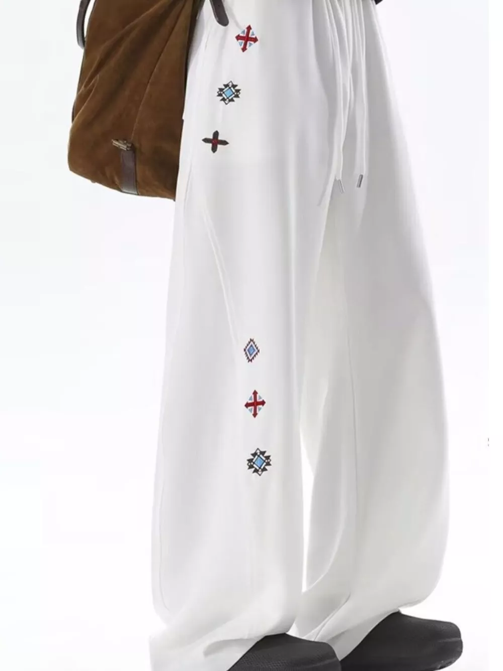 Men's Embroidered Wide-Leg Casual Pants, image 3