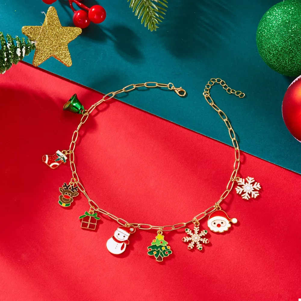18K Gold-Plated Resin Christmas Theme Necklace, image 3