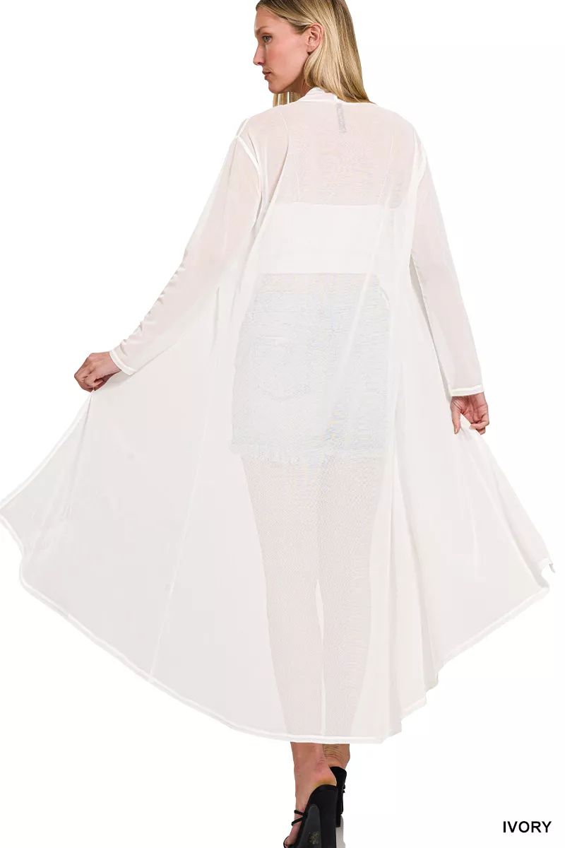Mesh Open Front Cardigan, image 2