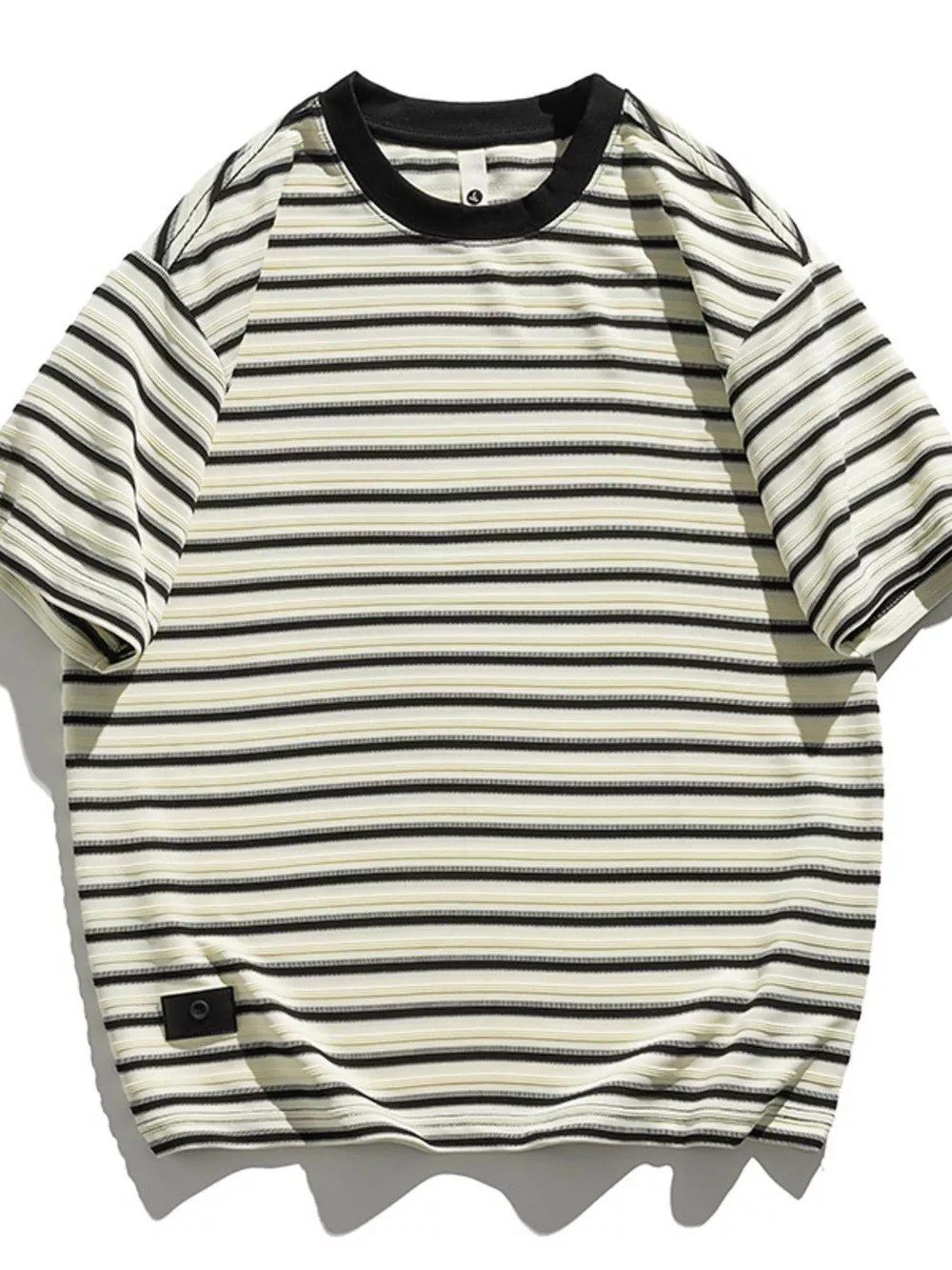 Men's Plus Size Striped Round Neck Half Sleeve T-Shirt, image 7