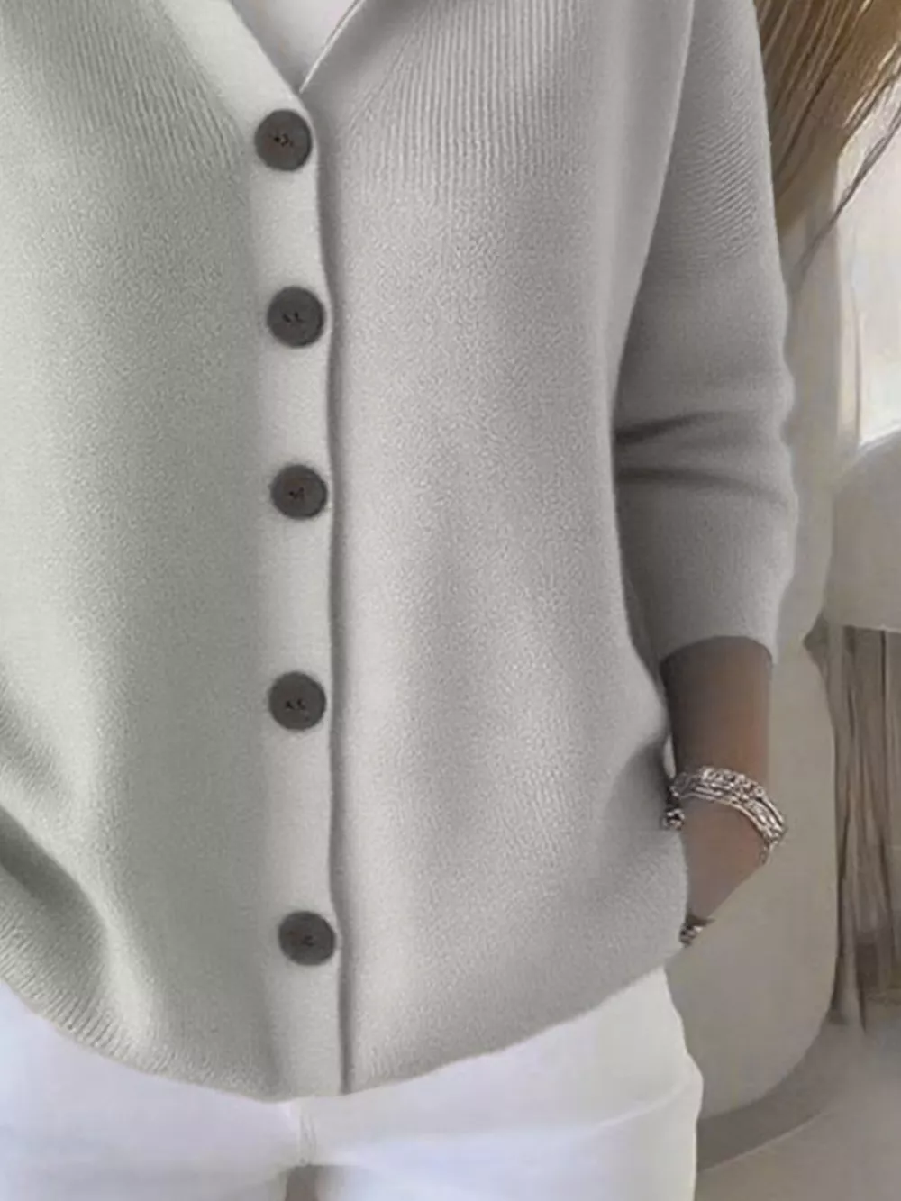 Full Size Hooded Button-Down Knit Cardigan Plus Size, image 8