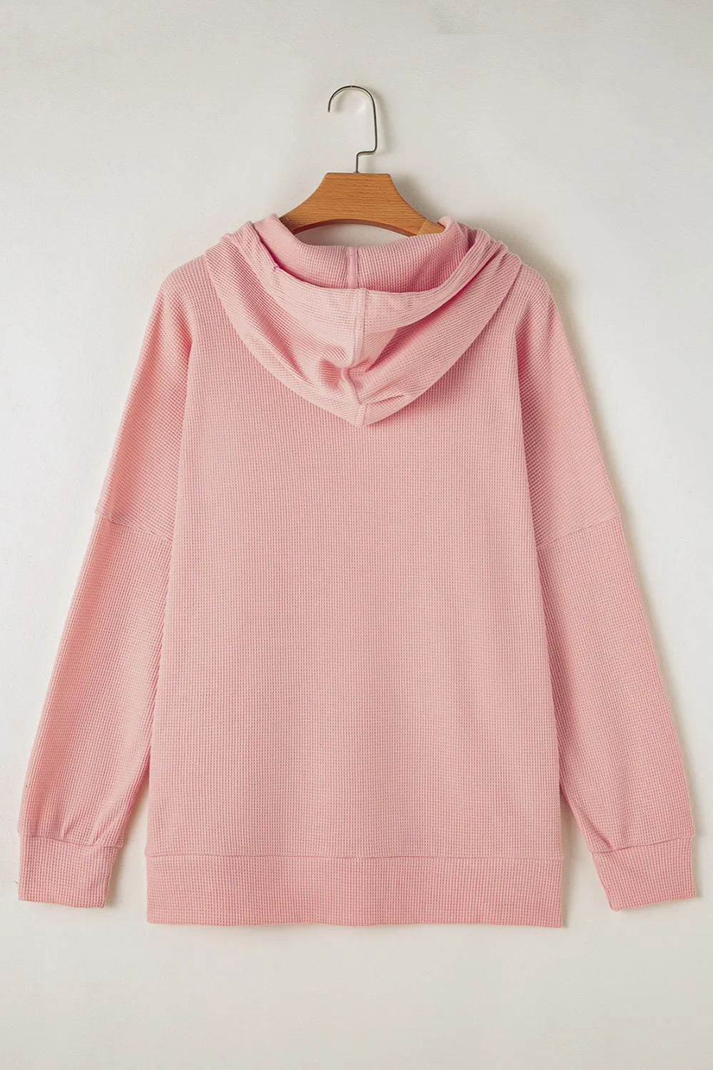 Waffle-Knit Long Sleeve Hoodie, image 19