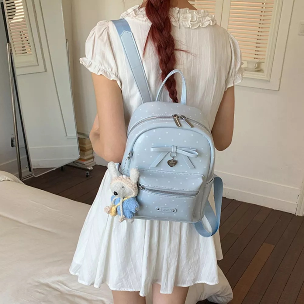 Polka Dot Bow Backpack Bag, image 2