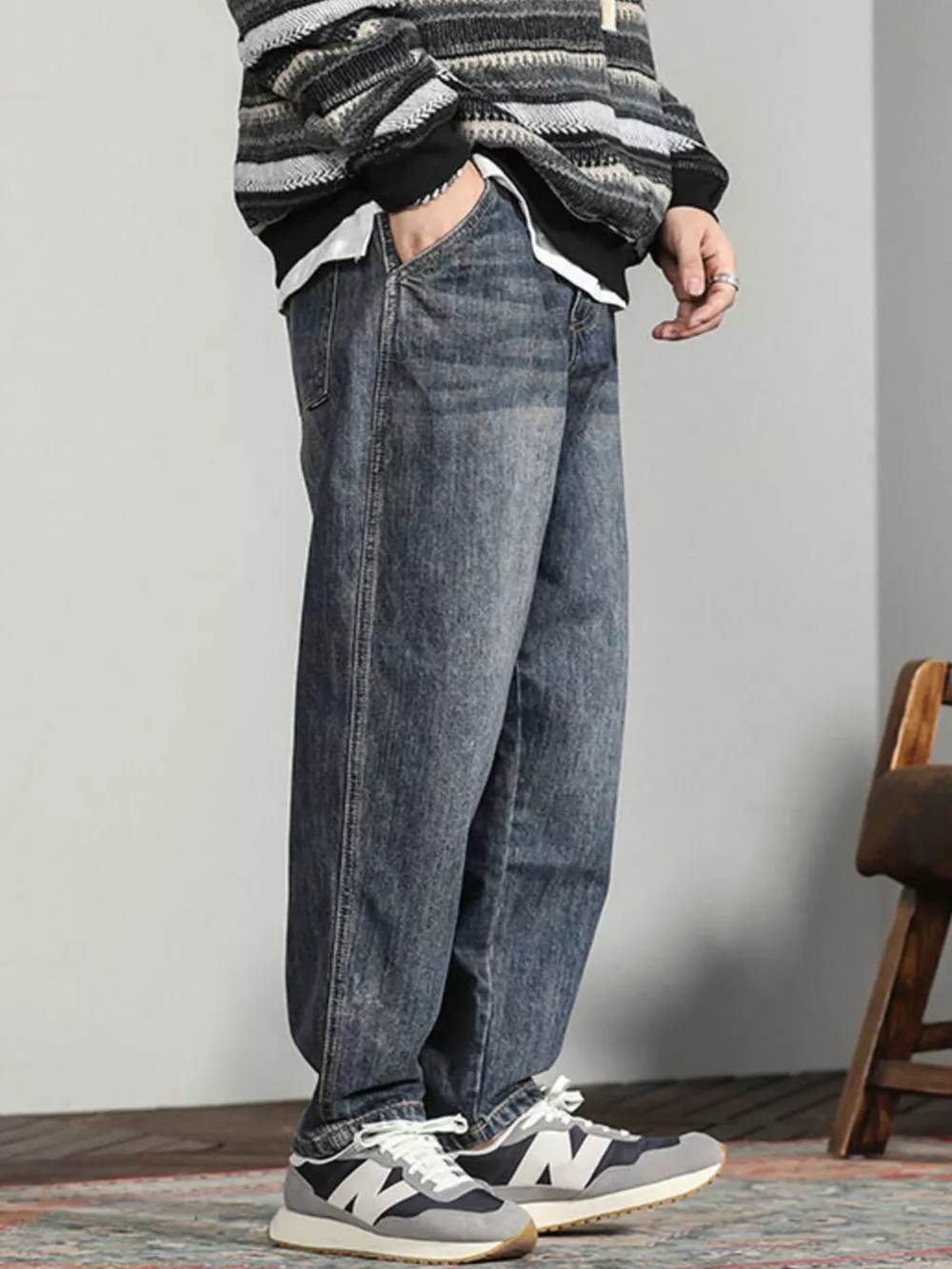 Men's Wide Leg Jeans, image 5