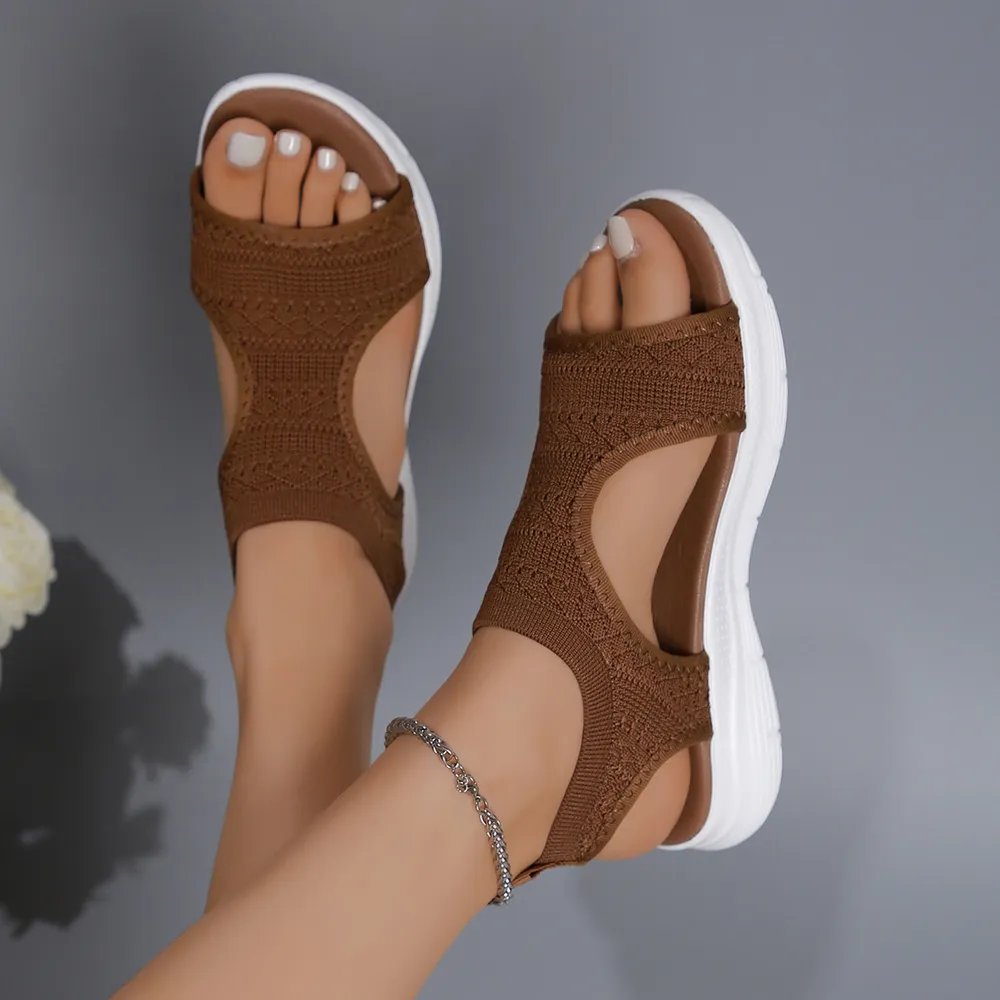 Peep Toe Solid Color Sandals, image 6