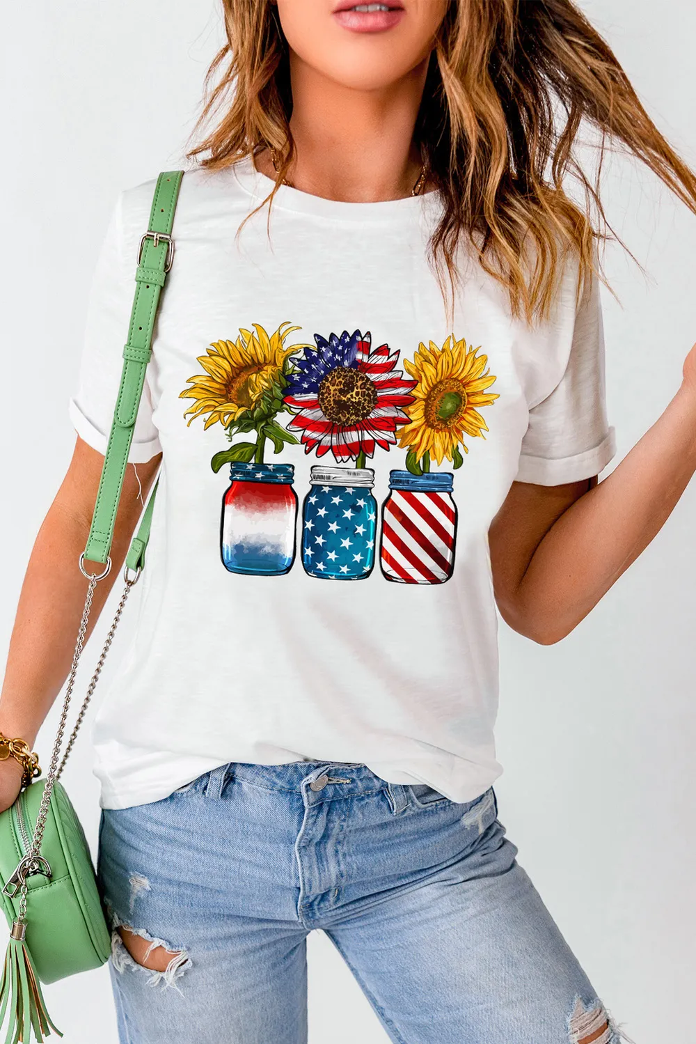 Graphic Round Neck Short Sleeve T-Shirt, image 4