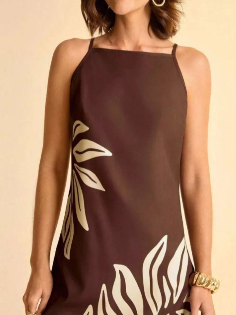 Tropical Print Sleeveless Mini Dress, image 2