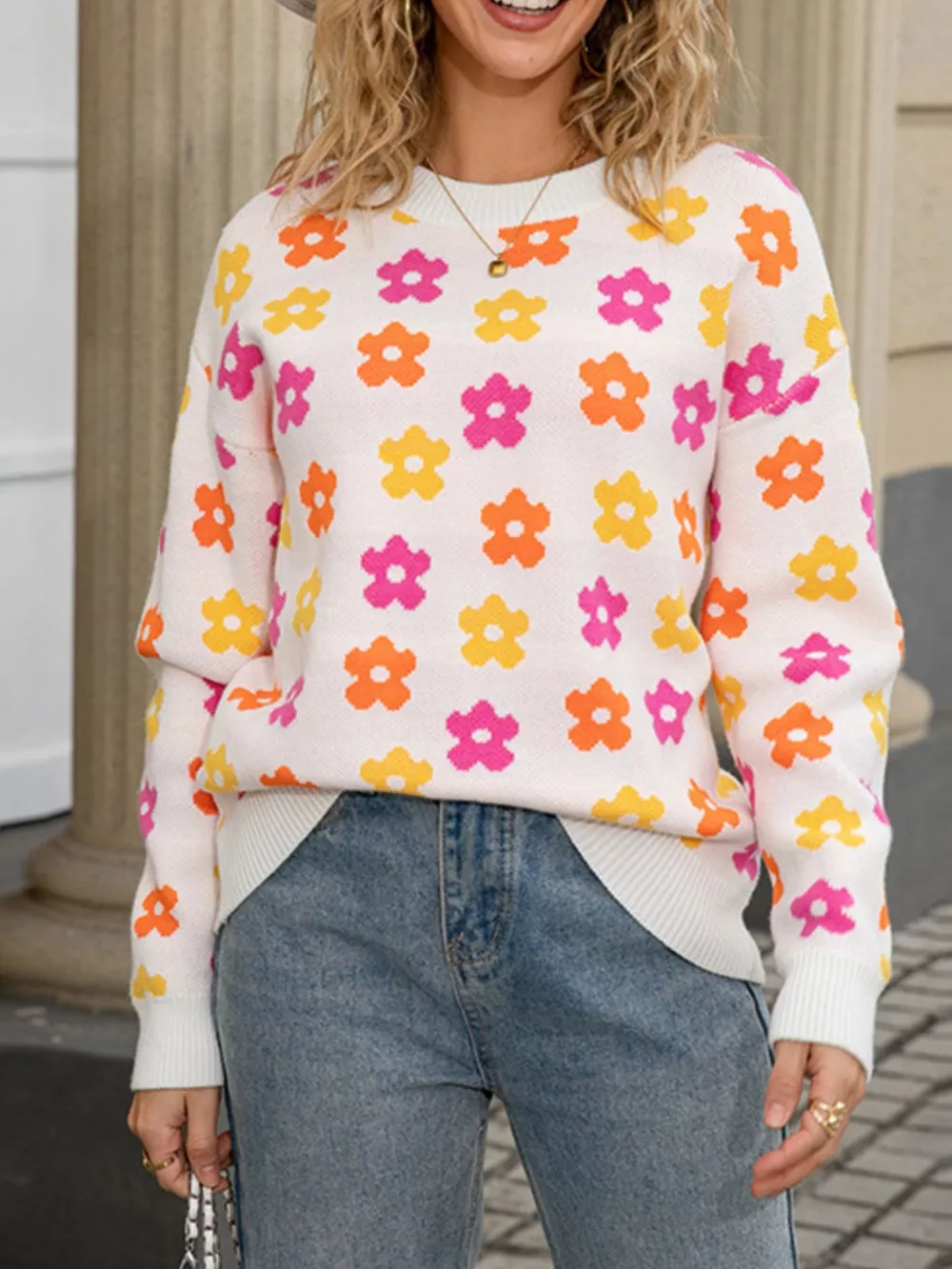 Floral Crew Neck Sweater, image 15
