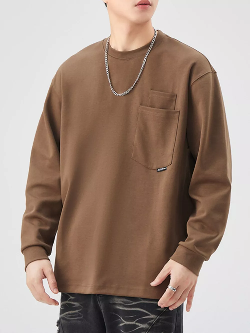 Men's Plus Size Casual Long Sleeve Sweatshirt, image 6