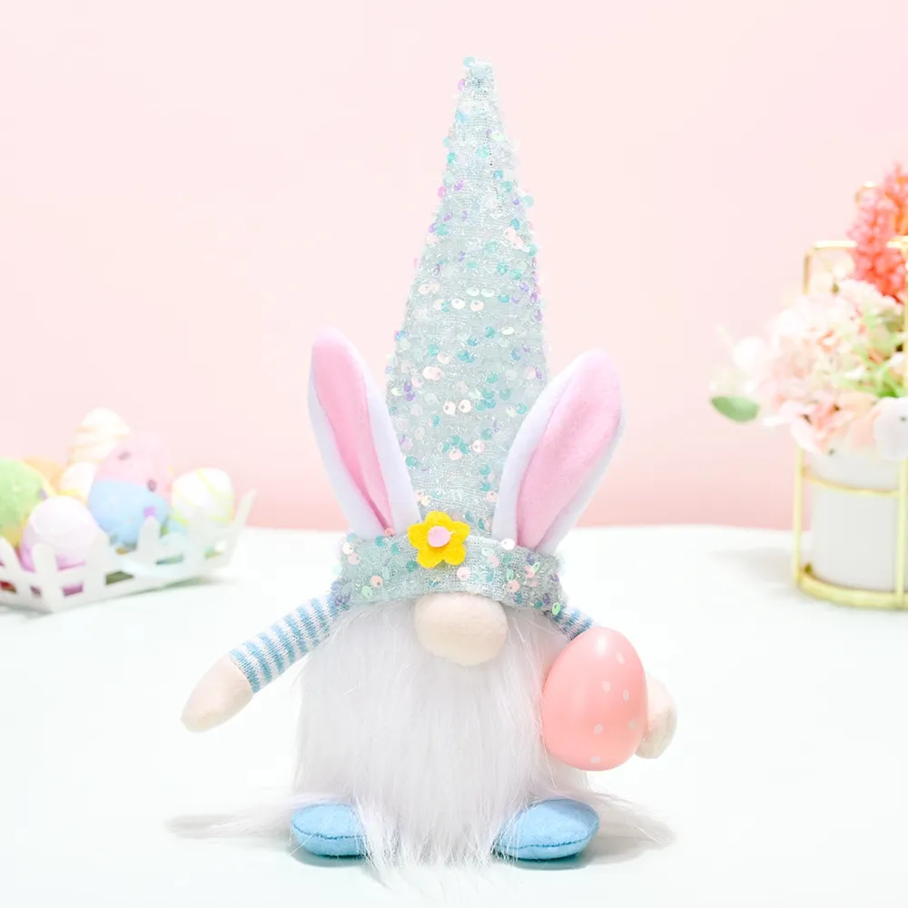 Easter Sequin Pointed Hat Faceless Gnome, image 3