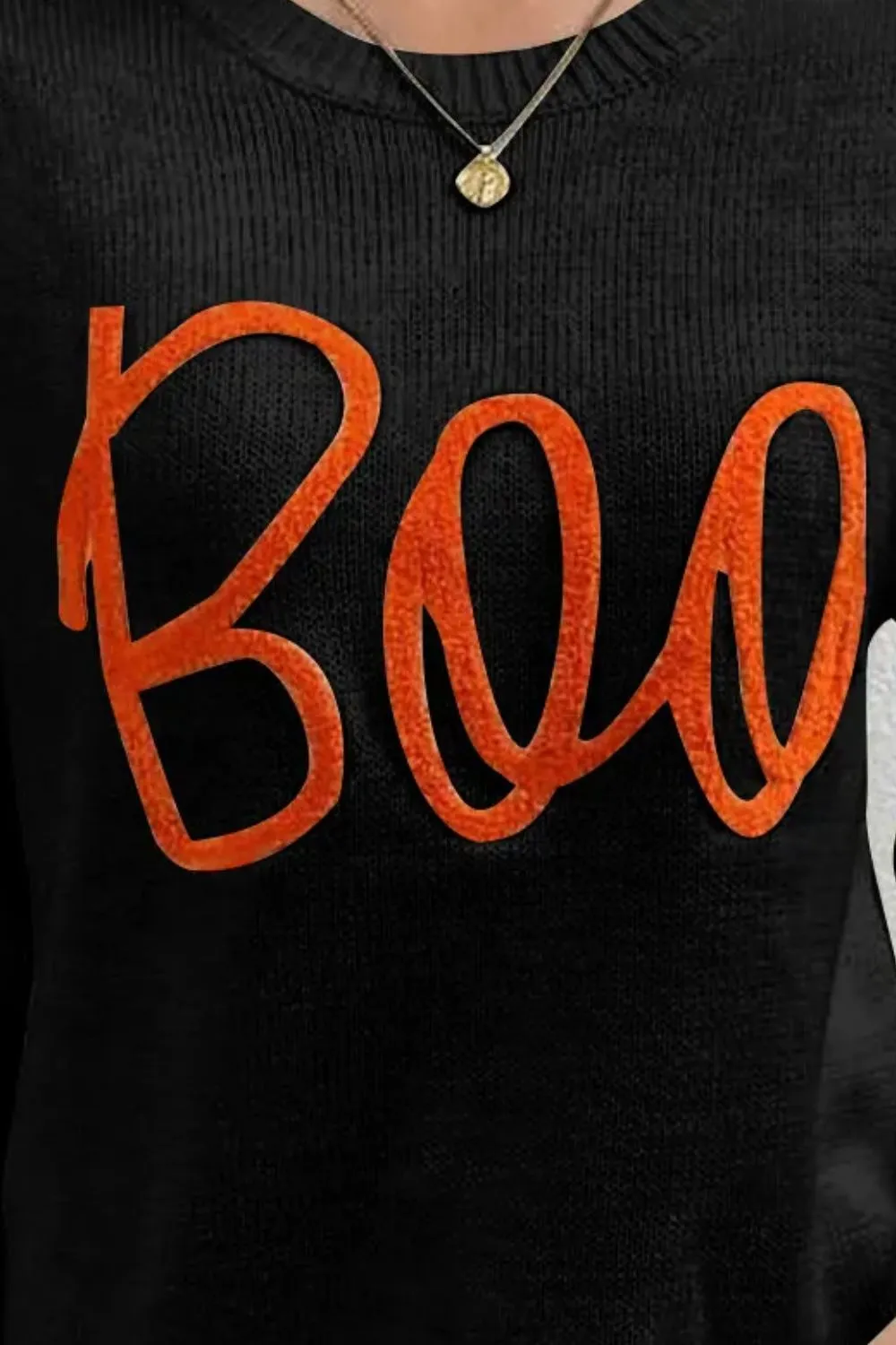 BOO Round Neck Long Sleeve Sweater, image 10