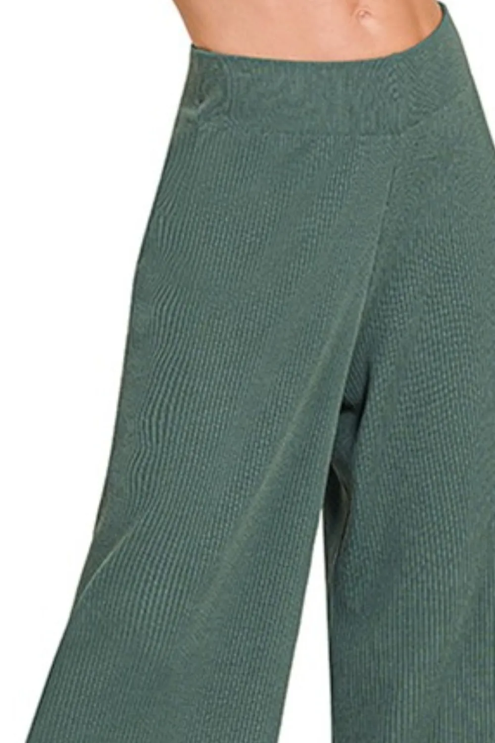 Viscose Ribbed Sweater Pants, image 3
