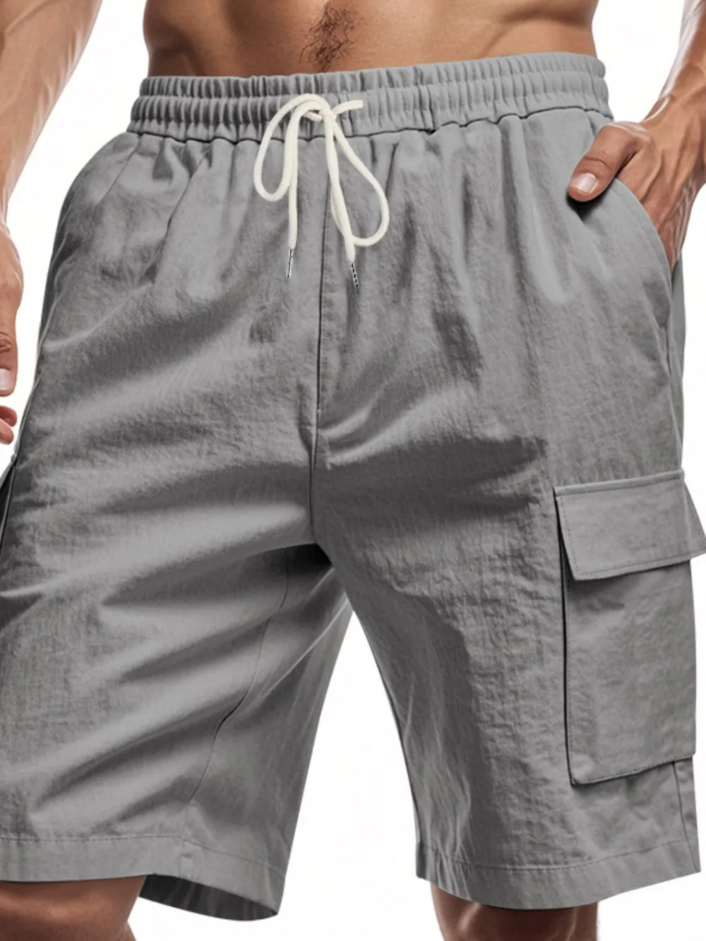 Men's Full Size Drawstring Shorts with Cargo Pockets Plus Size, image 7