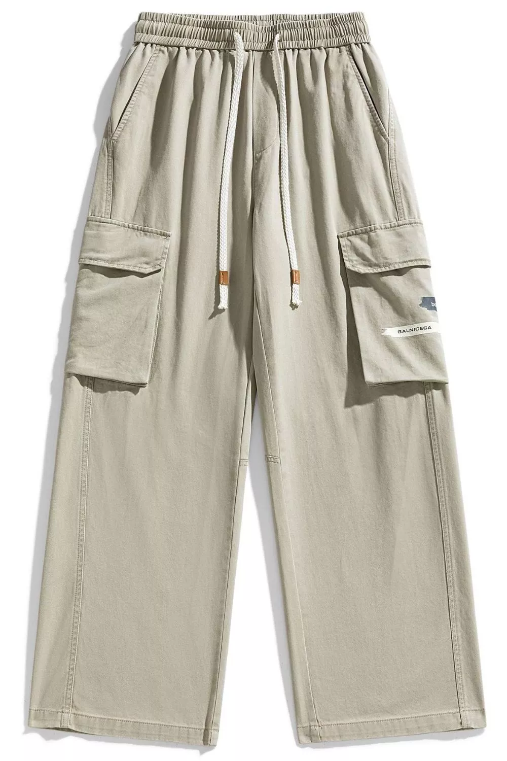 Men's Plus Size Loose Fit Cargo Pants with Drawstring, image 10